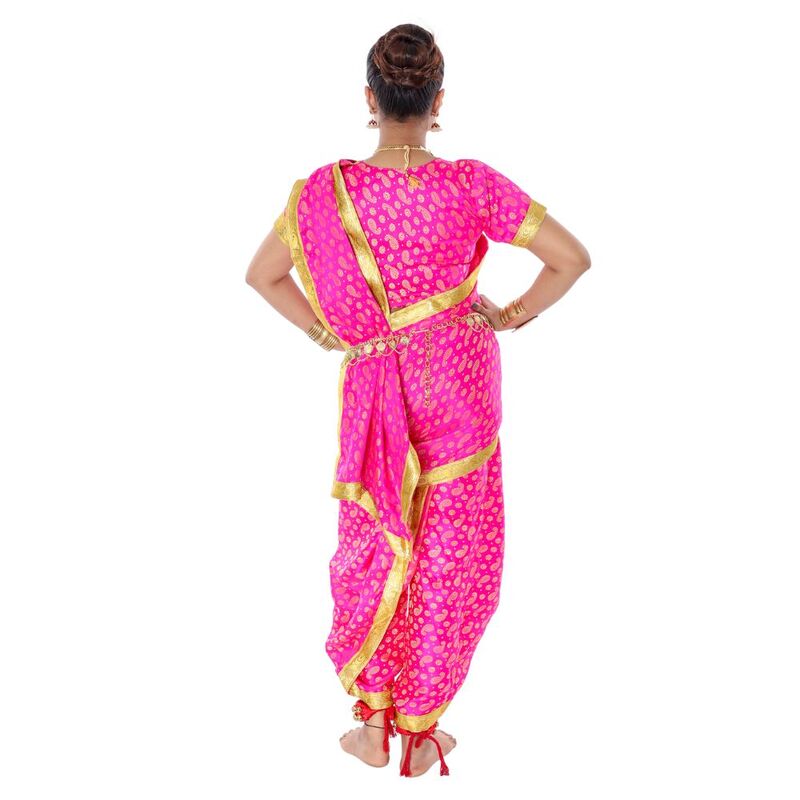 Lavani Saree Fancy Dress Costume Pink Lavani Saree Fancy Dress Costume Pink