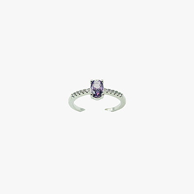 Lavendar Stone Embellished Finger Ring Lavendar Stone Embellished Finger Ring