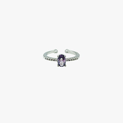 Lavendar Stone Embellished Finger Ring Lavendar Stone Embellished Finger Ring
