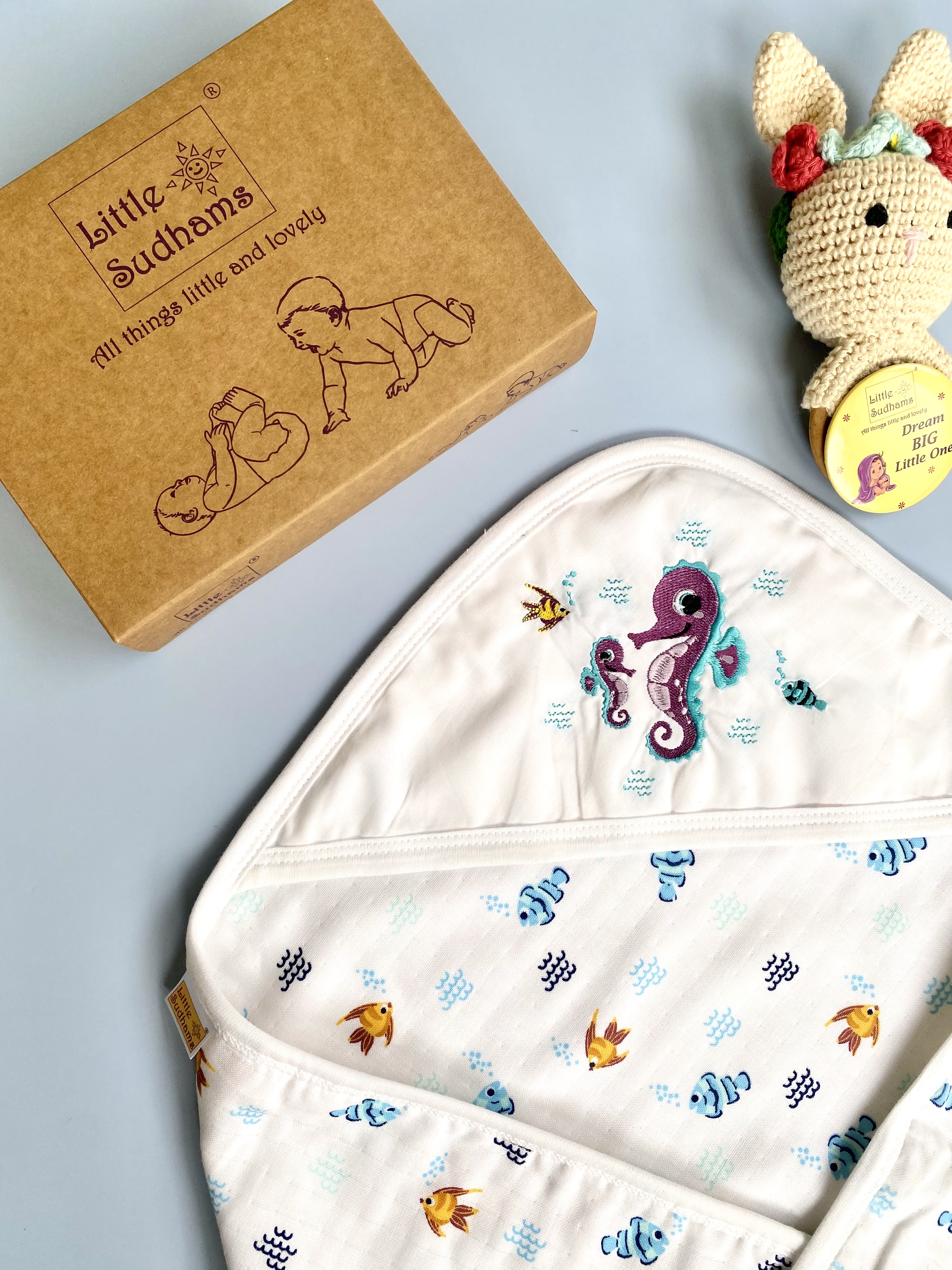 Muslin Cotton Hooded Baby Bath Towel