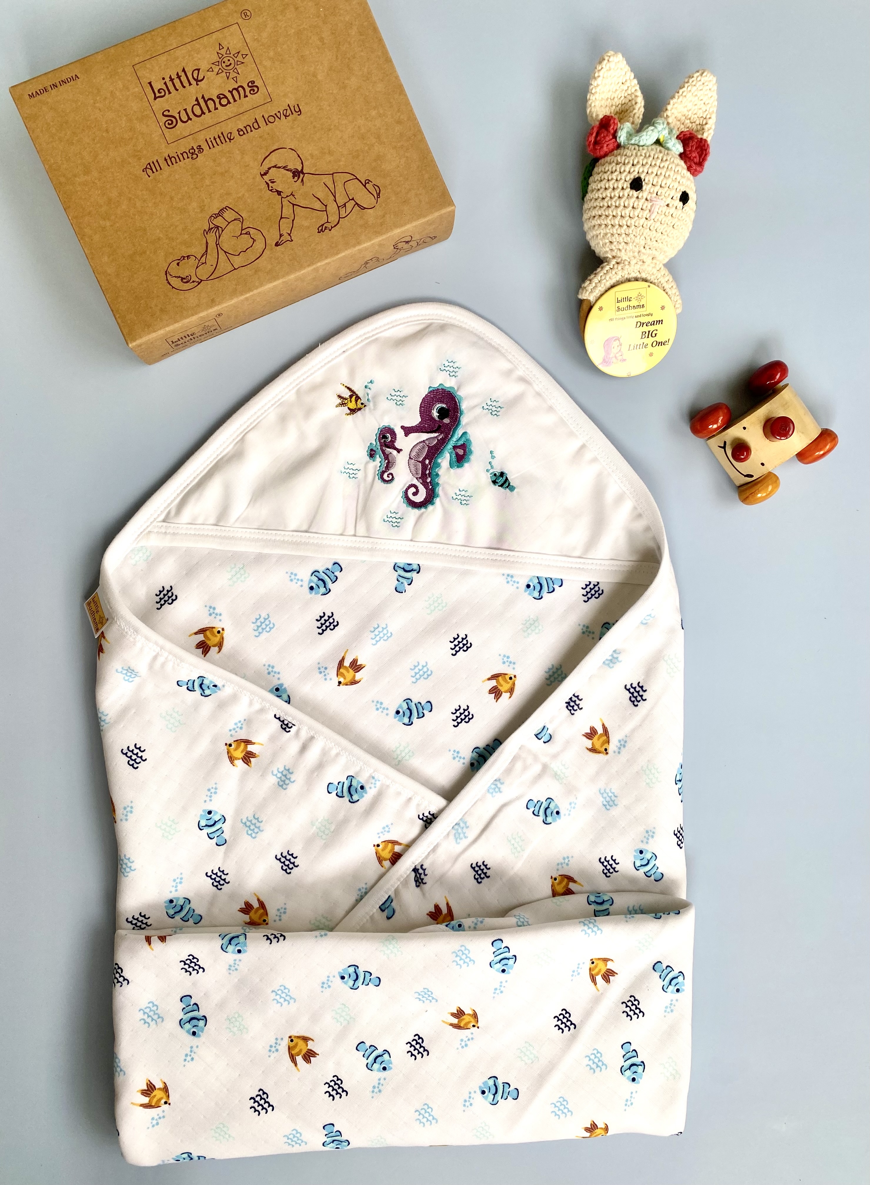 Muslin Cotton Hooded Baby Bath Towel