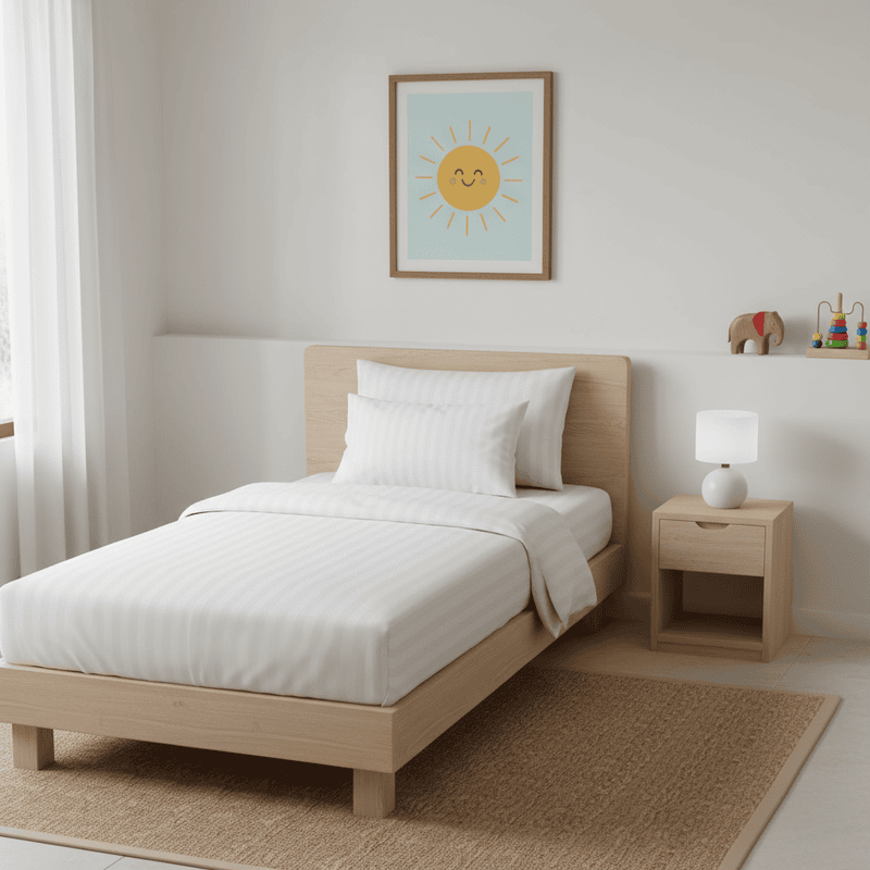 Striped Satin Kids Bed Sheet Set