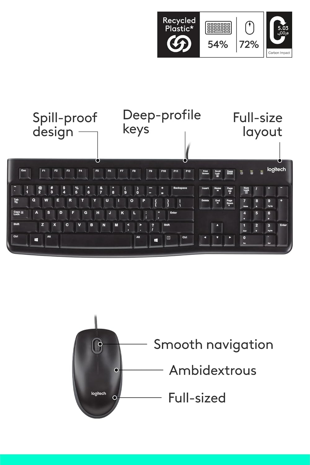 Logitech MK120 Wired USB Keyboard and Mouse Set for Windows, Optical Wired Mouse, Full-Size Keyboard, USB Plug-and-Play, Compatible for PC, Laptop - Black Logitech MK120 Wired USB Keyboard and Mouse Set for Windows, Optical Wired Mouse, Full-Size Keyboard, USB Plug-and-Play, Compatible for PC, Laptop - Black