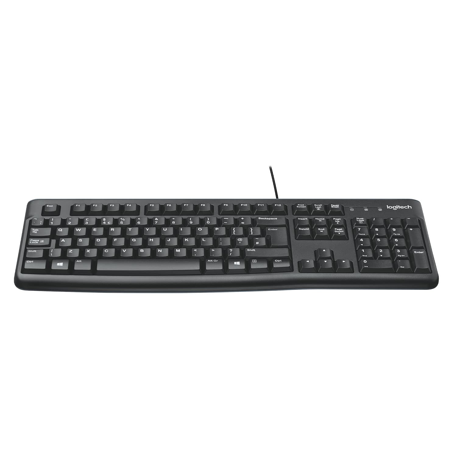 Logitech K120 Wired USB Keyboard – Full-Size, Plug & Play, Spill-Resistant, Durable Design (Black)