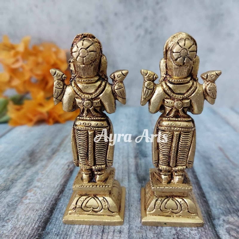 Brass Small Deep Lady - Pair - 4.3 inch Height | Graceful Illumination Brass Small Deep Lady - Pair - 4.3 inch Height | Graceful Illumination