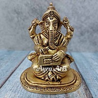 Brass Ganesh Musical Set - 4 inch Height | Melodious Devotion