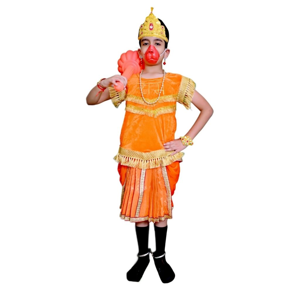 Lord Hanuman Fancy Dress Costume in Orange