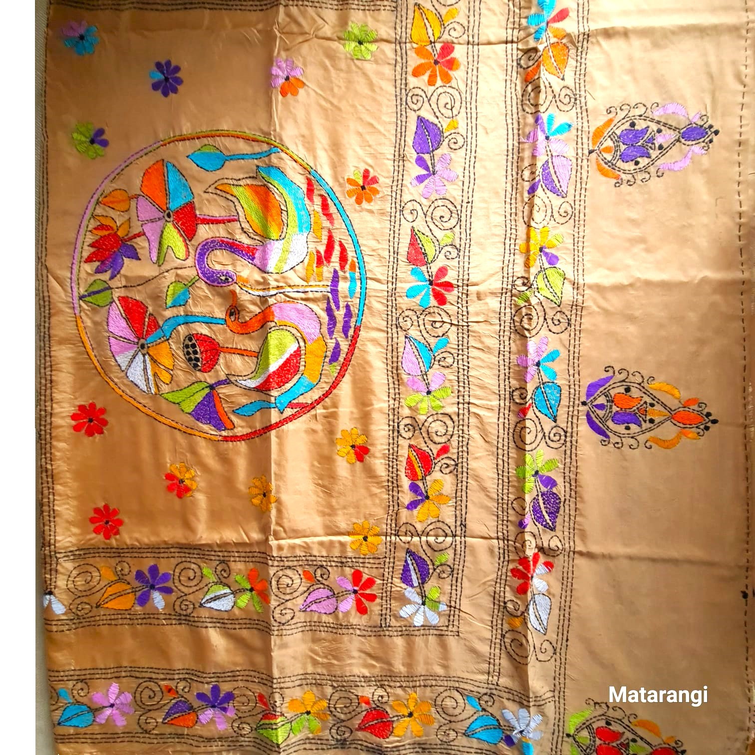Cream Handcrafted Kanta Bangalore Silk Saree Cream Handcrafted Kanta Bangalore Silk Saree