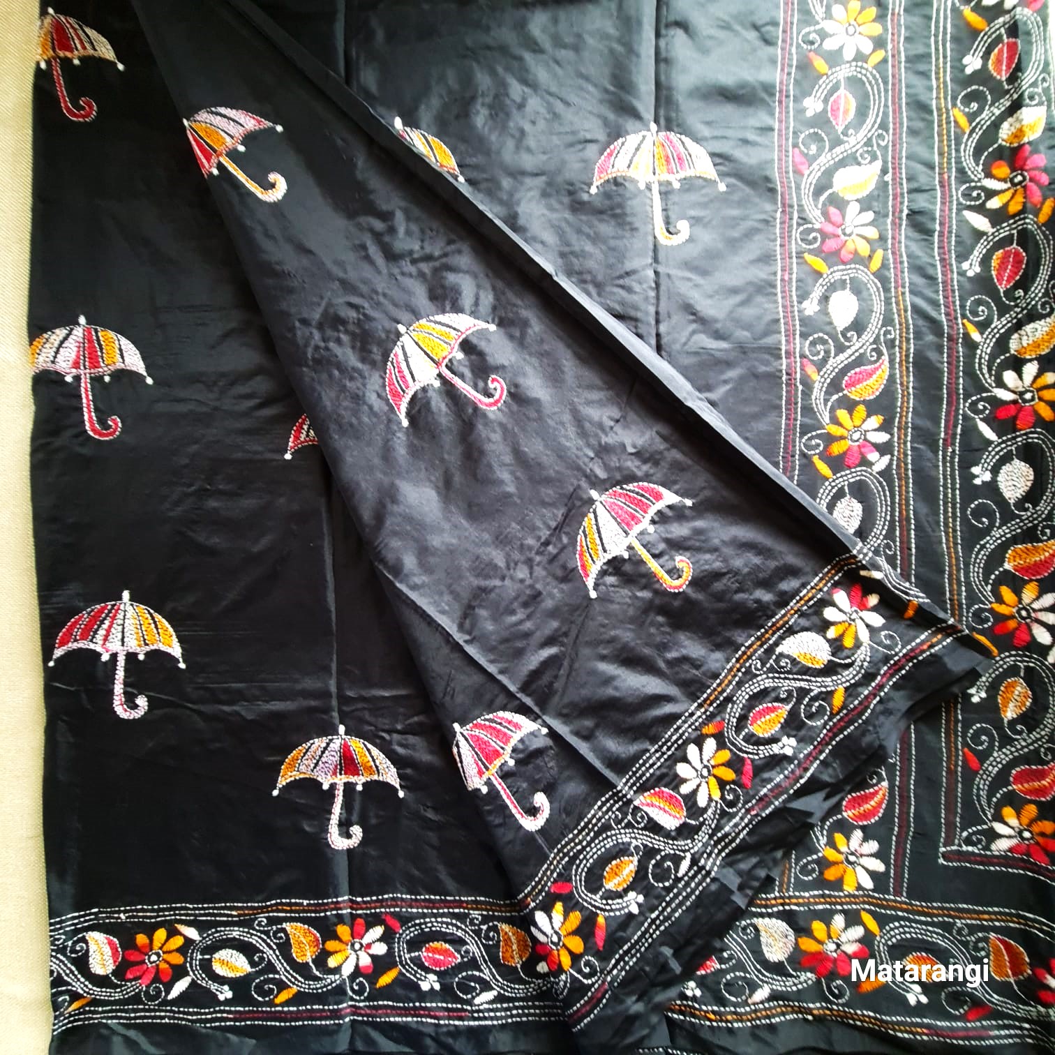 Black Handcrafted Kanta Bangalore Silk Saree Black Handcrafted Kanta Bangalore Silk Saree