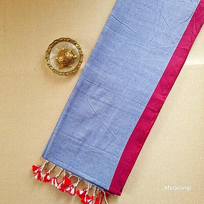 Light Blue Handloom Khadi cotton Saree Light Blue Handloom Khadi cotton Saree