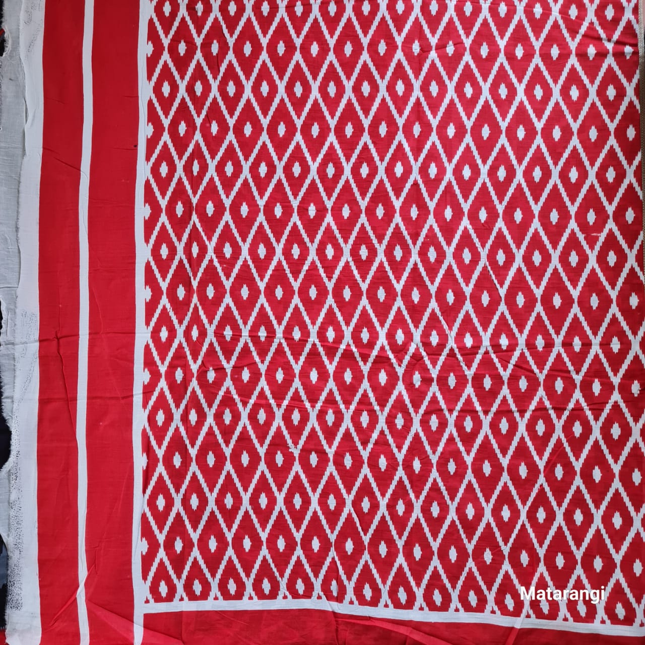 Black Block Printed MulMul Cotton Saree