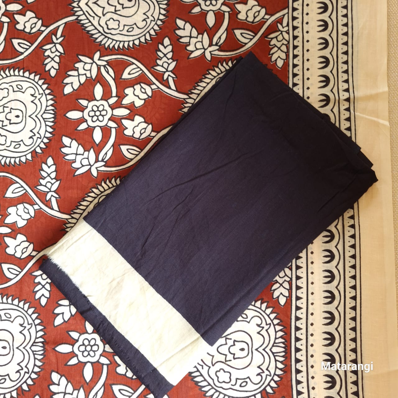 Brown Block Printed MulMul Cotton Saree Brown Block Printed MulMul Cotton Saree