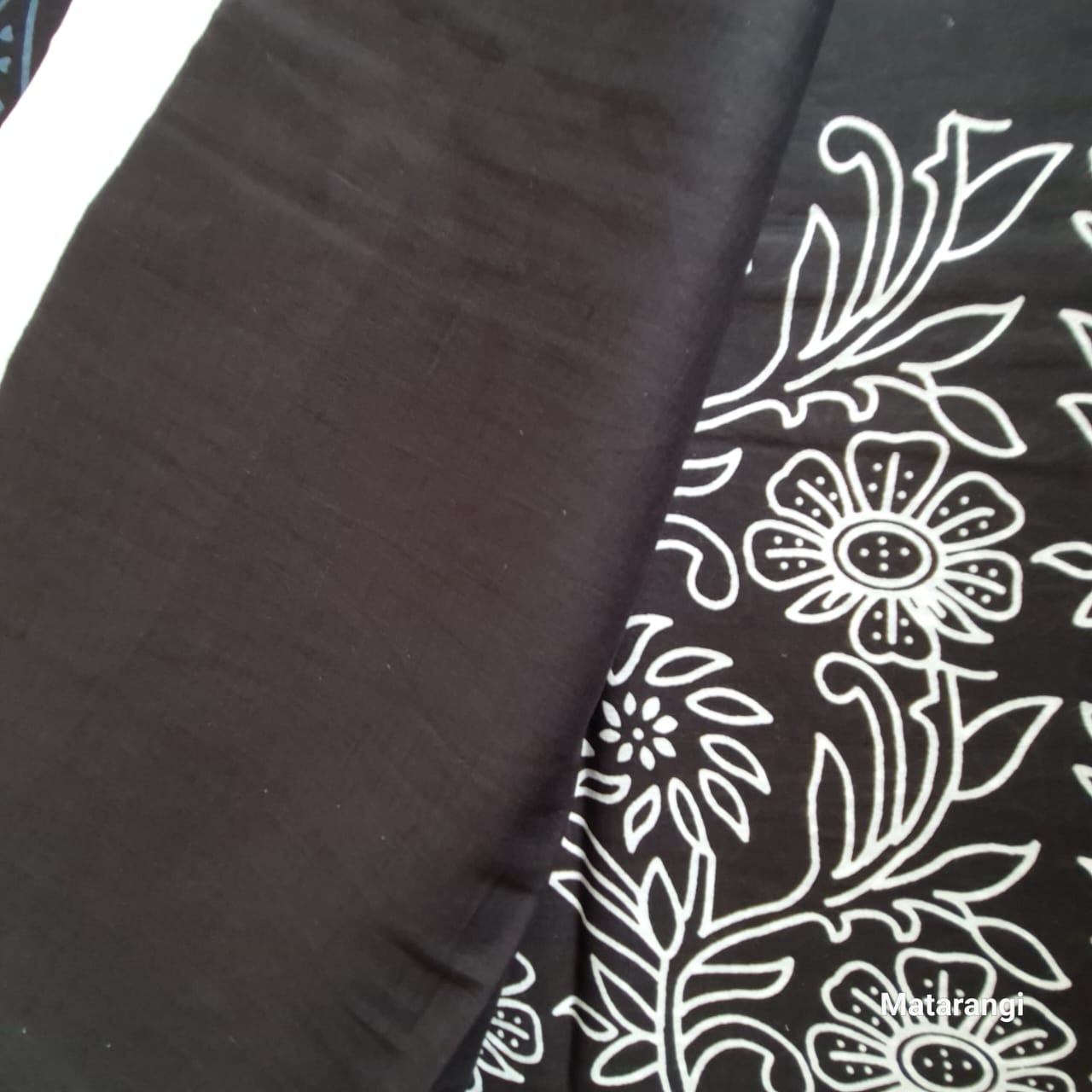Black Block Printed MulMul Cotton Saree Black Block Printed MulMul Cotton Saree