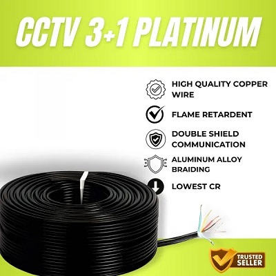 CCTV Cable 3+1 Coaxial for Video, Power and Audio Communication with Excellent Coating CCTV Cable 3+1 Coaxial for Video, Power and Audio Communication with Excellent Coating
