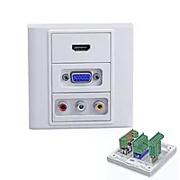 Face Plate, Single/Dual Port Wall Mount Network Socket for RJ45 Ethernet, LAN, and Data Cabling Face Plate, Single/Dual Port Wall Mount Network Socket for RJ45 Ethernet, LAN, and Data Cabling
