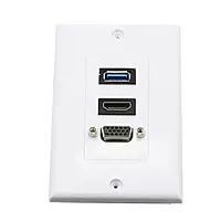 Face Plate, Single/Dual Port Wall Mount Network Socket for RJ45 Ethernet, LAN, and Data Cabling Face Plate, Single/Dual Port Wall Mount Network Socket for RJ45 Ethernet, LAN, and Data Cabling