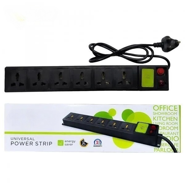 Spike 6+1 Way | Extension Board/Cord, Multi Socket Spike Guard