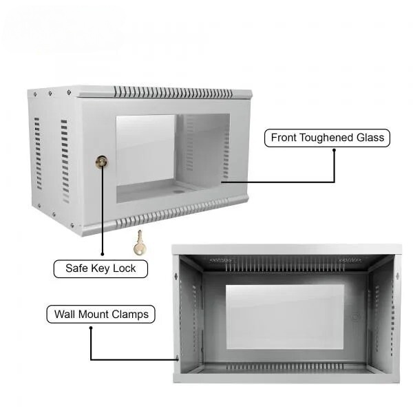 CCTV DVR /NVR/Server/Network Rack with 3 Power Sockets & Transparent Glass Door