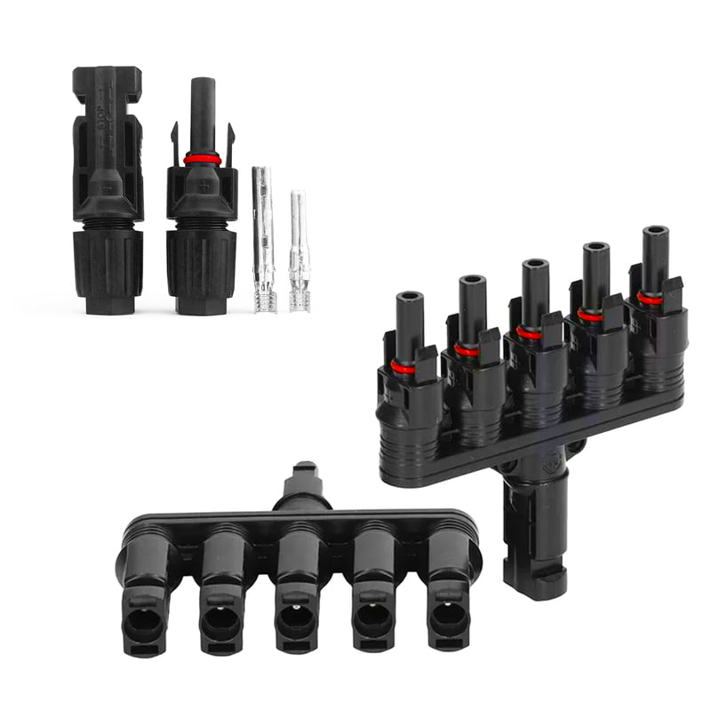 MC4 Branch 5 in 1 T5 Connector with Solar MC4 Connector (1+1 Pair)