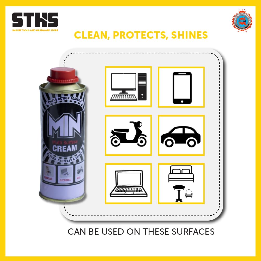 MIN Multi Surface Cream  | Multipurpose Cleaning Cream for Stubborn Stains | Ideal for Kitchen, Bathroom, and More | Easy & Effective Cleaning Solution (100g)