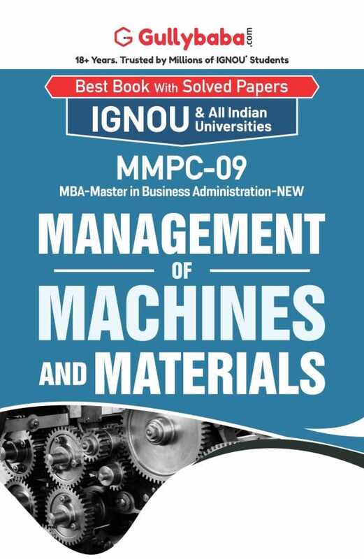 IGNOU MMPC-09 - Management of Machines and Materials, Latest Help Book Edition