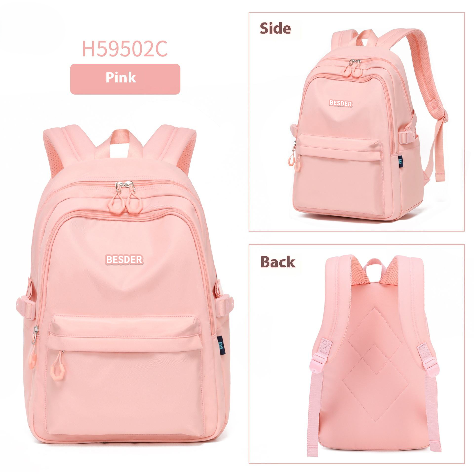 Minimalist Solid Color Unisex Backpacks Leisure Men's Backpack Large Capacity School Bag Women Waterproof Travel Laptop Backpack