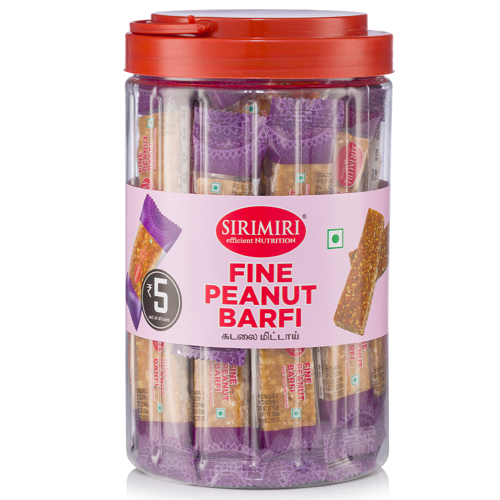 Nice Peanut Barfi - Made With Jaggery Jar of 50 ( Each 15g)