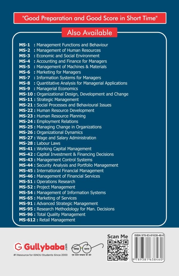 IGNOU MS-44 - Security Analysis and Portfolio Management, Latest Help Book Edition