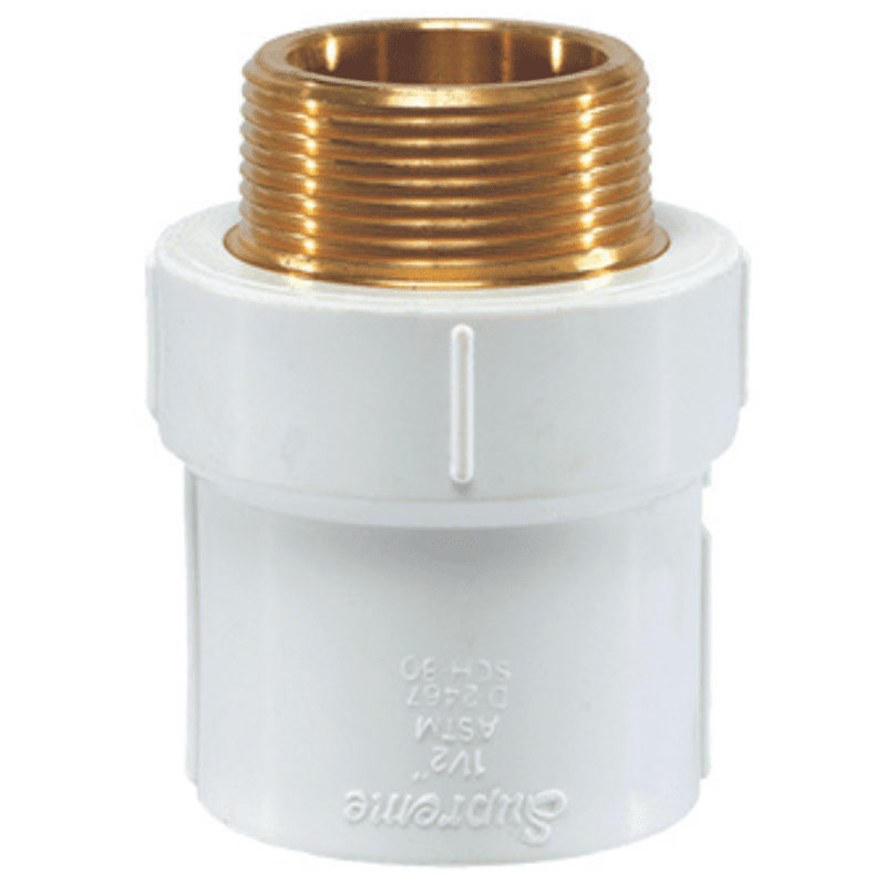 MTA (Brass), 40*32mm, 1-1/2*1-1/4(Inch), Supreme Aqua Gold uPVC High Pressure Plumbing System