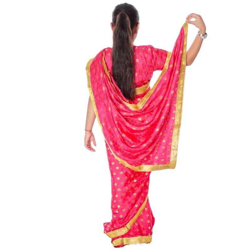 Kids Saree Fancy Dress Costume Magenta