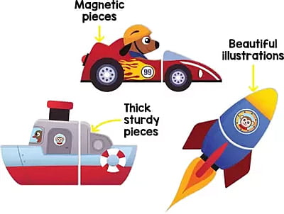 Magnetic Puzzles - Vehicles Magnetic Puzzles - Vehicles