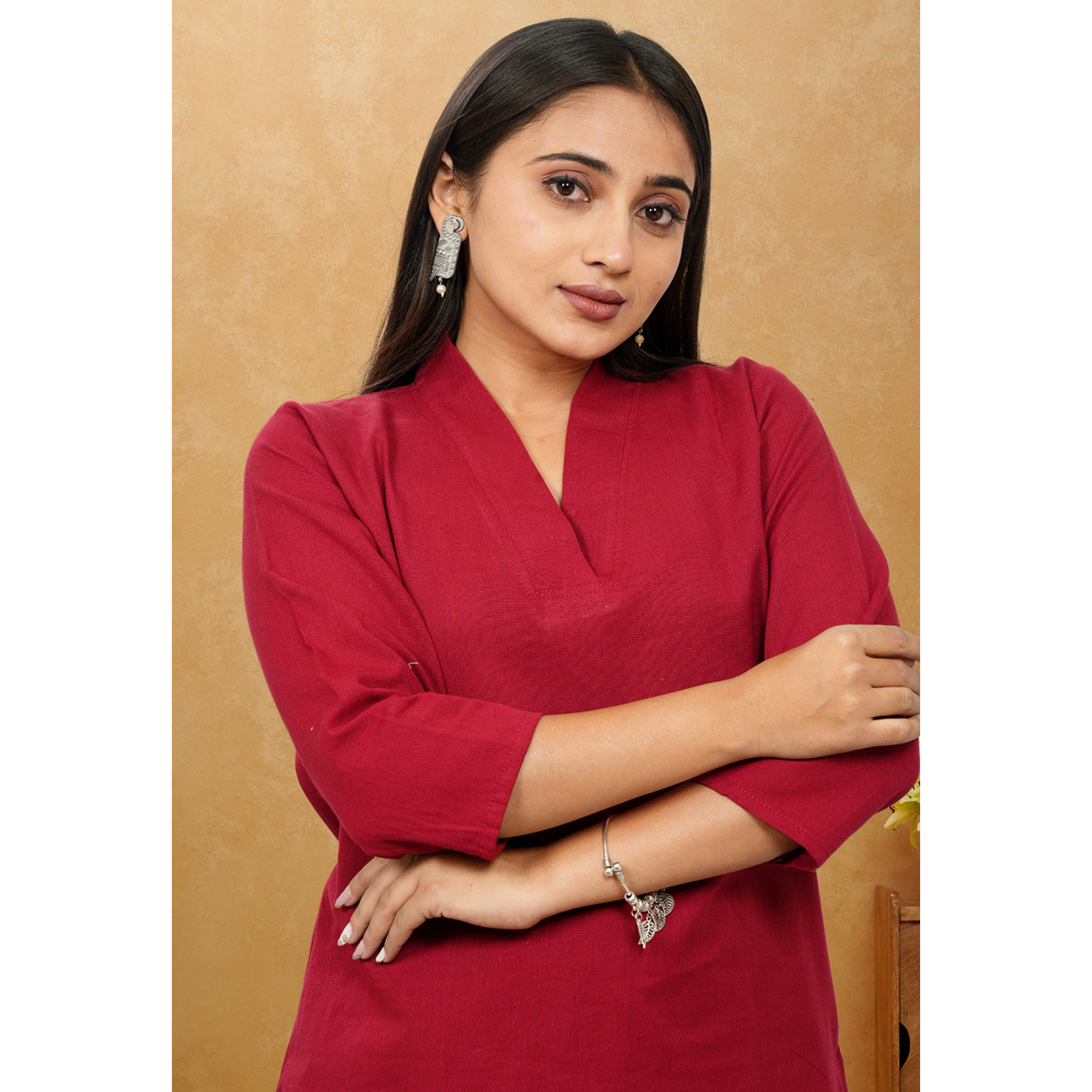 Nivaah Maroon Cotton Short Co-Ord Set Nivaah Maroon Cotton Short Co-Ord Set