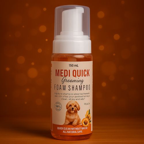 Medi Quick Grooming Foam Shampoo โ Peach Formula for Instant Clean and Care Medi Quick Grooming Foam Shampoo โ Peach Formula for Instant Clean and Care