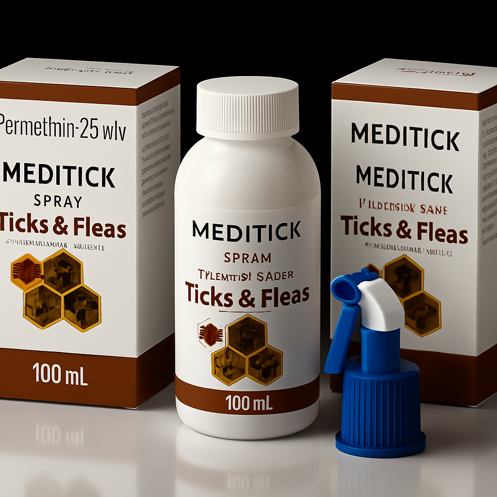 MediTick Spray โ Liquid Permethrin 2% Solution for Effective Tick and Flea Control MediTick Spray โ Liquid Permethrin 2% Solution for Effective Tick and Flea Control