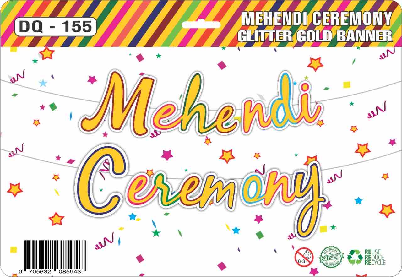 Mehendi Ceremony UV Glitter Banner | Pack of 1 Set Mehendi Ceremony UV Glitter Banner | Pack of 1 Set