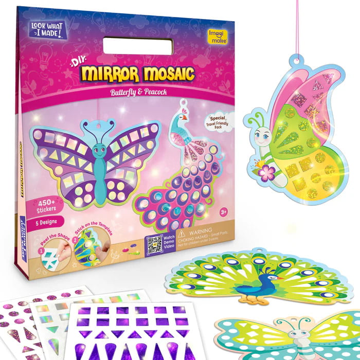 Mirror Mosaic Butterfly & Peacock