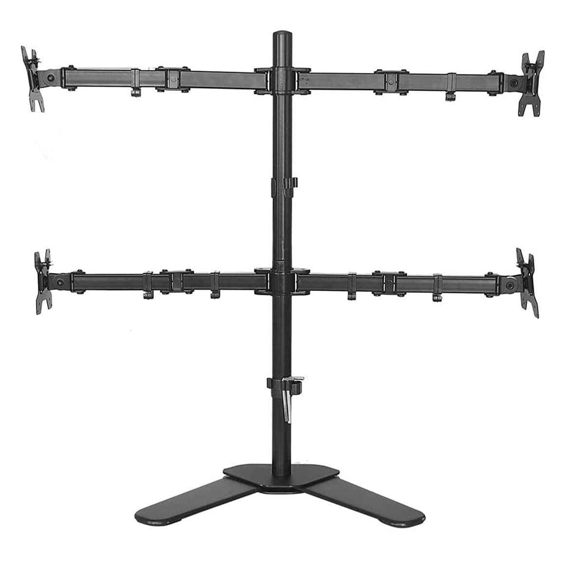 Monitor LED Stand (1x4) – Height Adjustable Free-Standing LED Desk Mount with Leg-Type Base, Tilt, Swivel & Rotate Arms for 14"-32" (35.56 - 81.28)cm Monitors