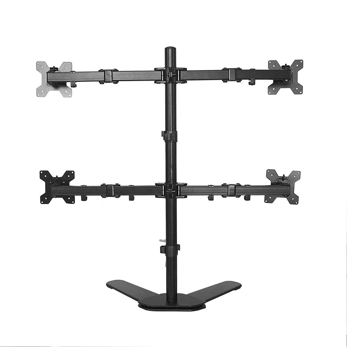 Monitor LED Stand (1x4) – Height Adjustable Free-Standing LED Desk Mount with Leg-Type Base, Tilt, Swivel & Rotate Arms for 14"-32" (35.56 - 81.28)cm Monitors