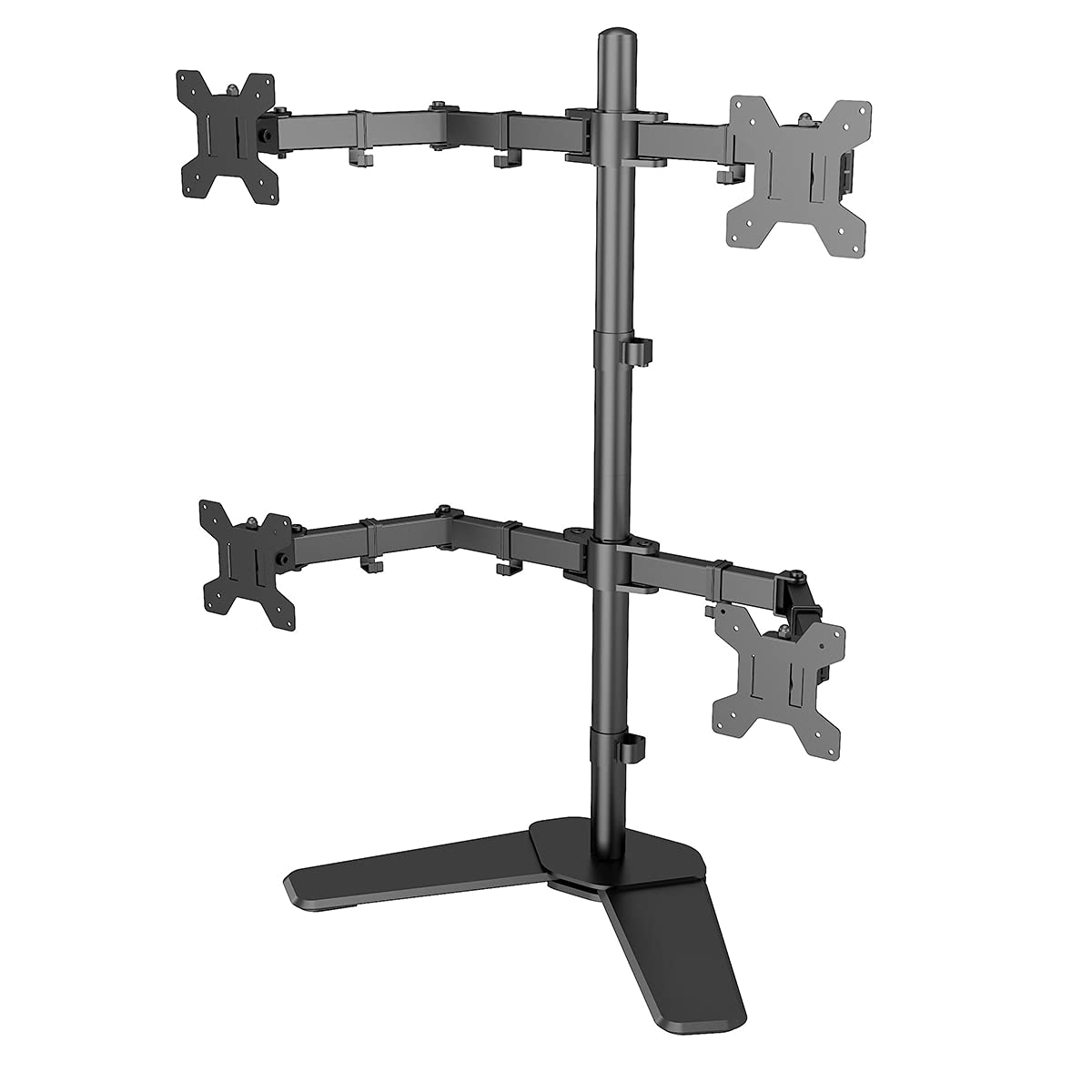 Monitor LED Stand (1x4) – Height Adjustable Free-Standing LED Desk Mount with Leg-Type Base, Tilt, Swivel & Rotate Arms for 14"-32" (35.56 - 81.28)cm Monitors