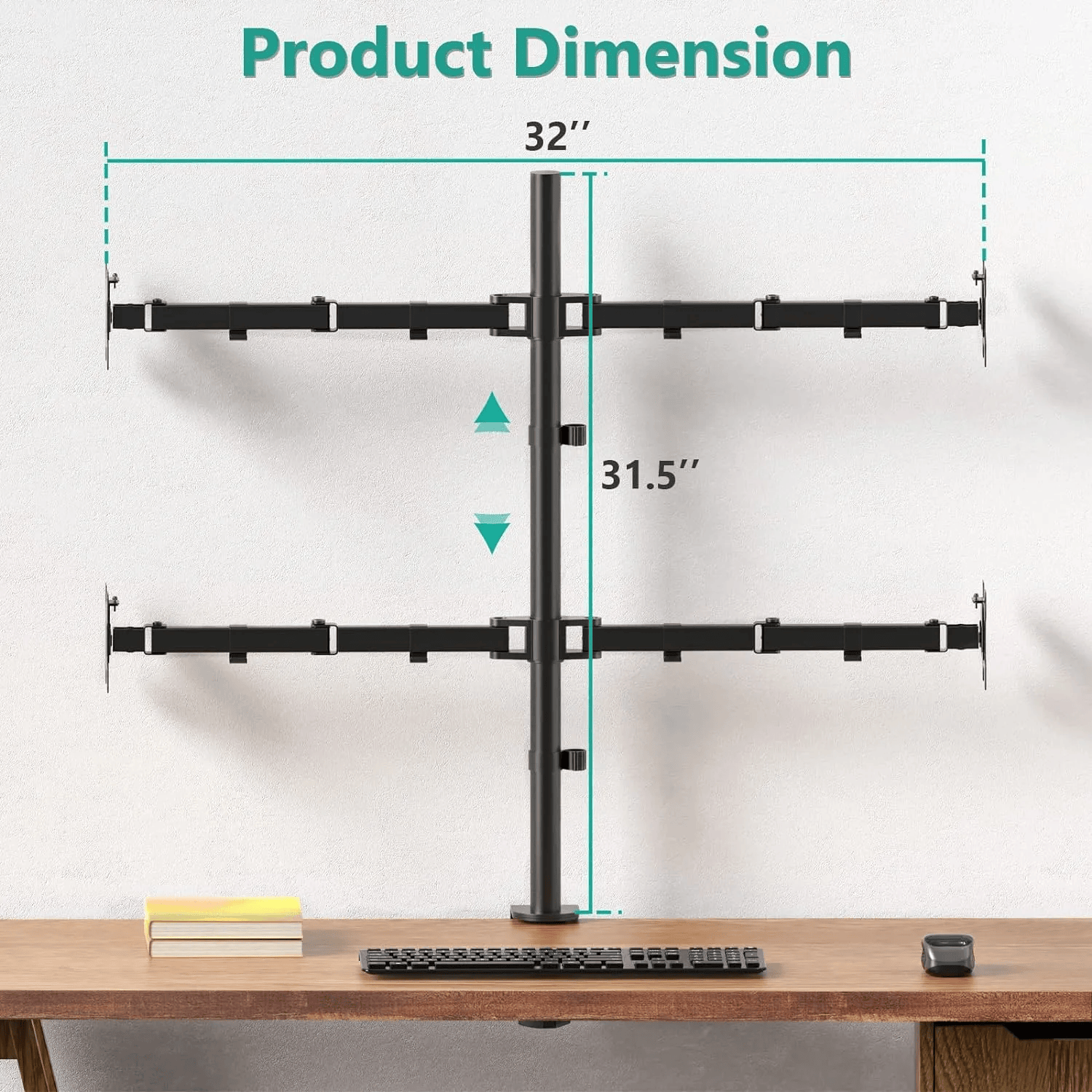 Monitor LED Stand (1x4) – Height Adjustable LED Screen Desk Mount with Screw-Type Clamp, Rotate, Tilt & Swivel Arm for 27" (68.5cm) Monitors, Heavy Duty Build Monitor LED Stand (1x4) – Height Adjustable LED Screen Desk Mount with Screw-Type Clamp, Rotate, Tilt & Swivel Arm for 27" (68.5cm) Monitors, Heavy Duty Build