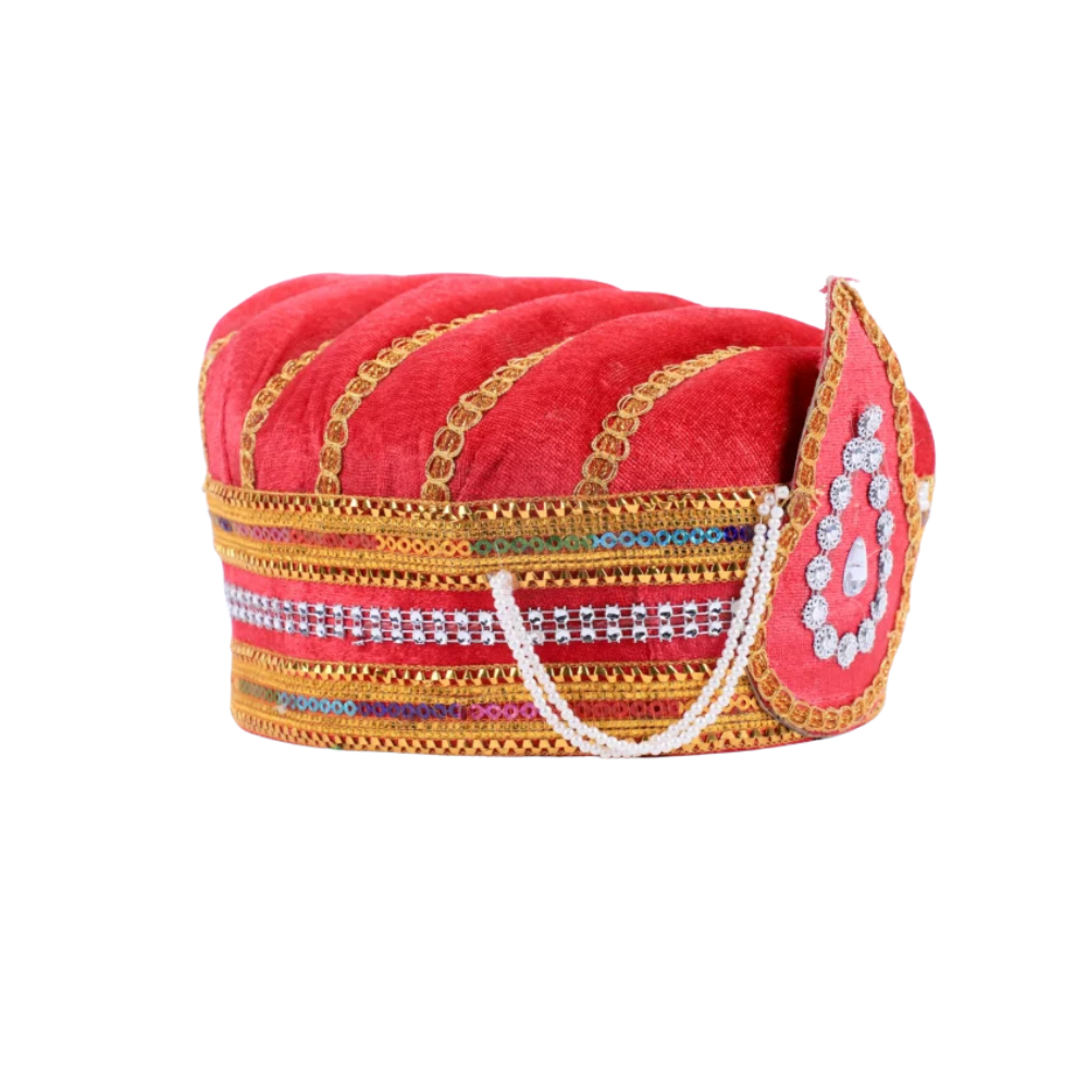 Mughal Fancy Pagdi Red Turban Mughal Fancy Pagdi Red Turban