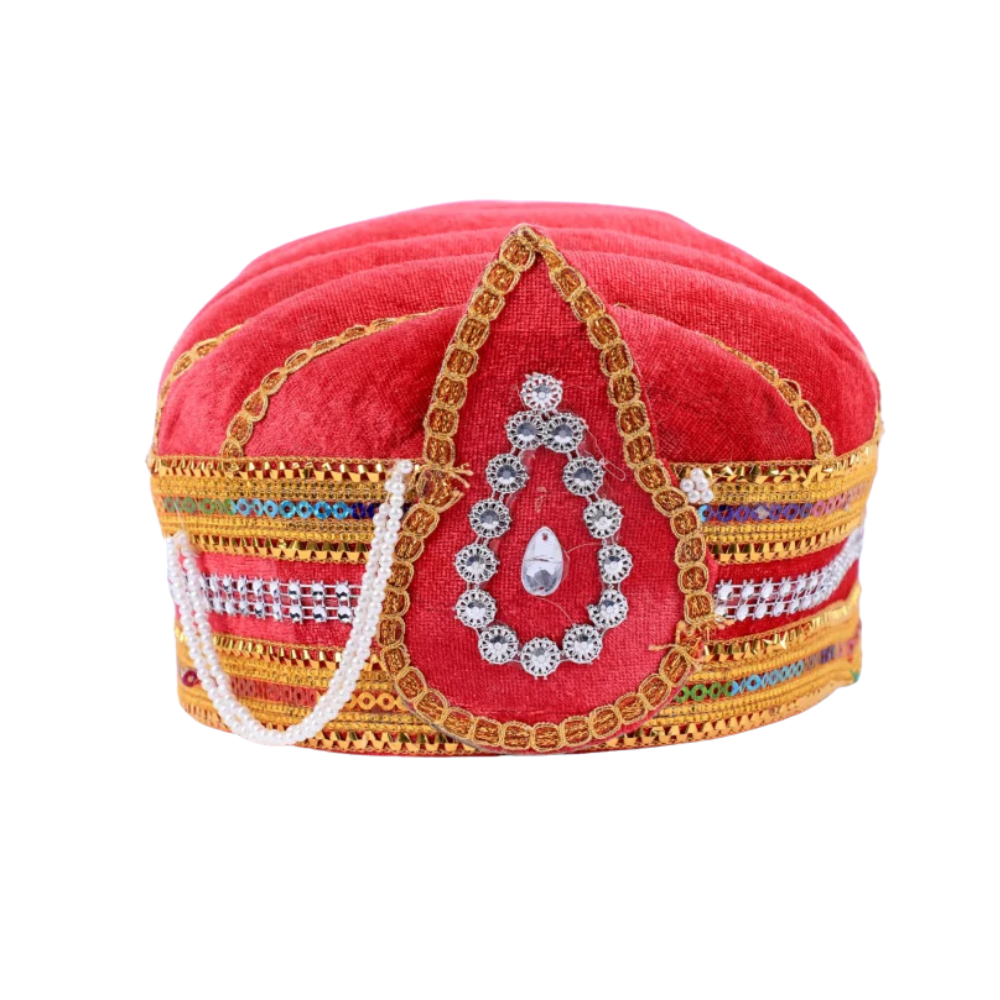 Mughal Fancy Pagdi Red Turban Mughal Fancy Pagdi Red Turban