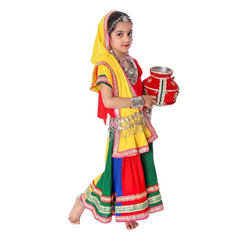 Multicolor Haryanvi Lehenga Choli Costume Multicolor Haryanvi Lehenga Choli Costume