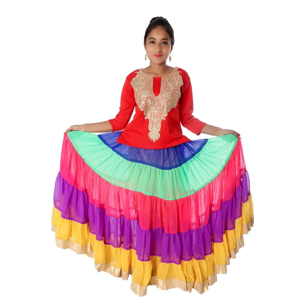 Multicolor Indo Western Fancy Dress Costume Multicolor Indo Western Fancy Dress Costume