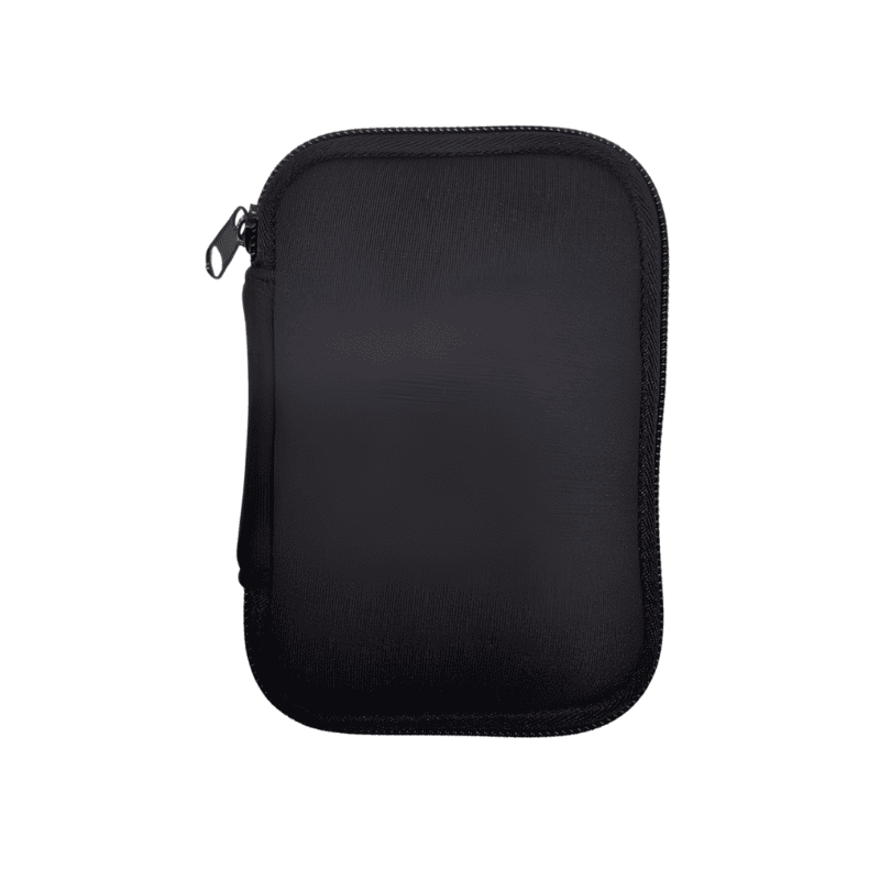 Multipurpose Zipper Protective Neoprene Pouch Compact Storage for USB, Cables, Coins, Cards (Black)