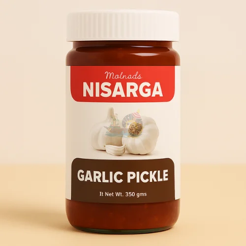 Nisarga Garlic Pickle – 300g | Bold, Spicy & Flavor-Packed