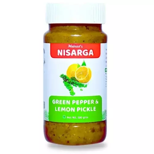 Nisarga Green Pepper & Lemon Pickle- 300g Nisarga Green Pepper & Lemon Pickle- 300g