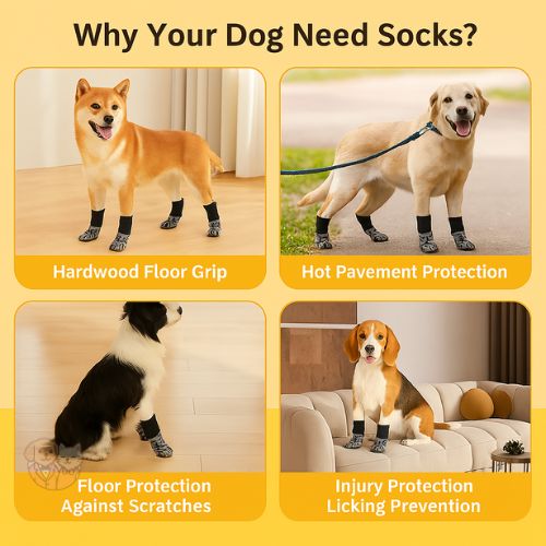 Non-Slip Grip Socks for Dogs – Indoor & Outdoor Paw Protection with Adjustable Straps Non-Slip Grip Socks for Dogs – Indoor & Outdoor Paw Protection with Adjustable Straps