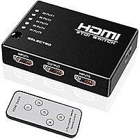HDMI Switch 5X1 with Remote Control for UHD 2K 4K Support, Full HD 1080P, 3D, Switch Splitter with Remote Control, HD Audio,5 in & 1 Out HDMI Switch 5X1 with Remote Control for UHD 2K 4K Support, Full HD 1080P, 3D, Switch Splitter with Remote Control, HD Audio,5 in & 1 Out