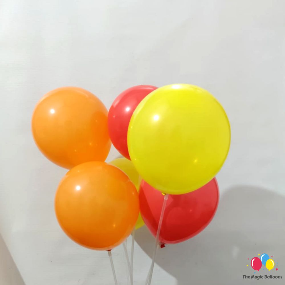 The Magic Balloons Store- Supplies Medium size Balloons Pack of 50pcs Plain Red, Pink, and Blue Rubber/Latex Balloons- Balloons for Birthday/ Anniversary/ Theme party/ Baby shower Decoration- 181489